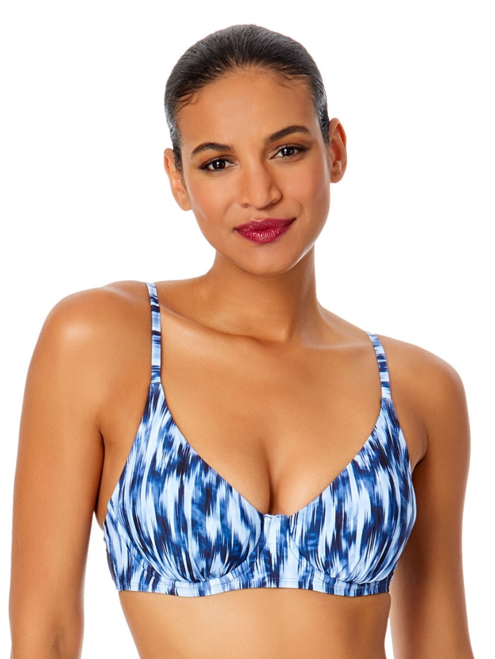 Anne Cole Blue Tie-Dye Underwire Bikini Top